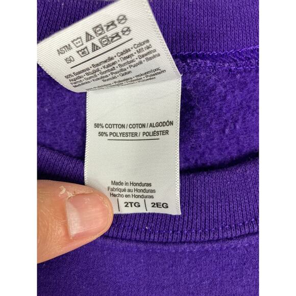Gildan Sweatshirt Mens 2XL Purple Nebraska Logo Crewneck Pullover Vintage - Picture 4 of 9